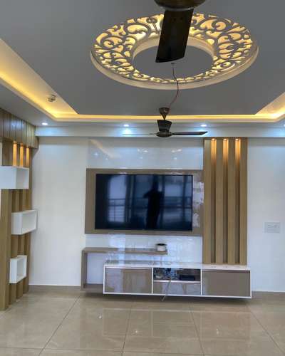 Ceiling, Lighting, Living, Storage Designs by Interior Designer liza home interior, Gautam Buddh Nagar | Kolo