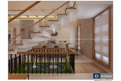 Flooring, Dining, Table, Furniture, Staircase Designs by Architect D STONE Architecture , Kozhikode | Kolo