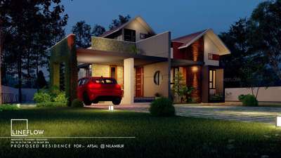 Exterior, Lighting Designs by Architect LINEFLOW ARCHITECTS, Malappuram | Kolo