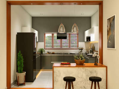 Kitchen, Storage, Furniture, Window, Home Decor Designs by Architect JGC The Complete Building Solution, Kottayam | Kolo