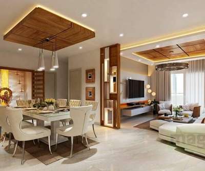 Ceiling, Dining, Furniture, Table Designs by Interior Designer New Look Interior, Delhi | Kolo