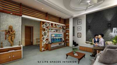 Living, Lighting, Storage, Prayer Room Designs by Interior Designer SJ LIFE SPACES INTERIORS, Idukki | Kolo