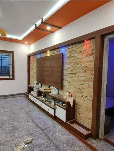 Ceiling, Lighting, Living, Flooring, Storage Designs by Carpenter Kerala Carpenters  Work , Ernakulam | Kolo