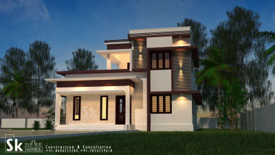 Exterior, Lighting Designs by Architect SK Homes, Thrissur | Kolo