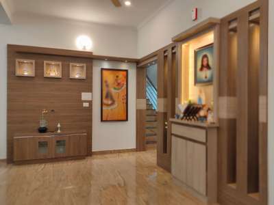 Prayer Room, Storage, Flooring, Lighting Designs by Interior Designer joby joseph, Kottayam | Kolo