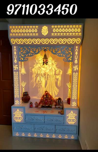 Lighting, Storage, Prayer Room Designs by Contractor Nishant Singh, Gautam Buddh Nagar | Kolo