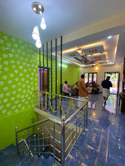 Staircase, Flooring, Lighting, Ceiling Designs by Contractor Akhil Subash, Kollam | Kolo