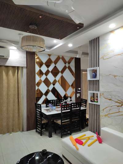 Dining, Furniture, Table, Ceiling, Lighting Designs by Contractor AR interior, Gautam Buddh Nagar | Kolo