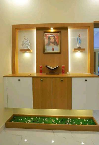 Prayer Room, Storage, Lighting Designs by Contractor Royal Trend, Thrissur | Kolo