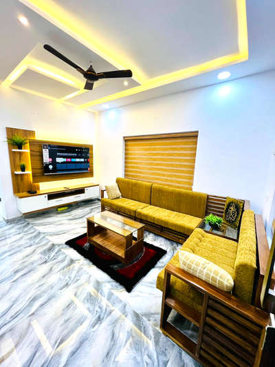 Ceiling, Furniture, Lighting, Living, Storage, Table Designs by Contractor Sumiya Hassan, Ernakulam | Kolo