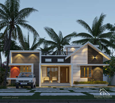 Exterior, Lighting Designs by Civil Engineer KP Builders  and developers, Thrissur | Kolo