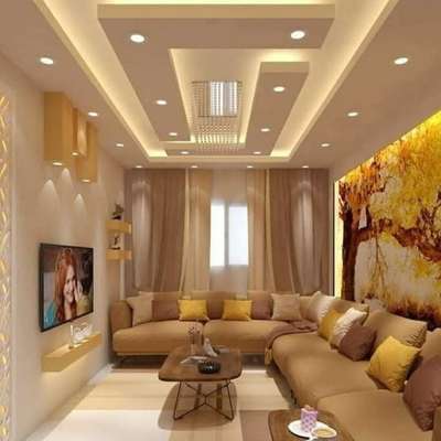 Ceiling, Lighting, Living, Furniture, Table Designs by Architect NEW HOUSE DESIGNING, Jaipur | Kolo