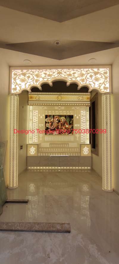 Prayer Room, Storage, Lighting Designs by Interior Designer Designo Temple Store, Delhi | Kolo
