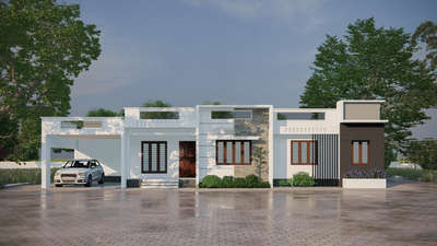 Exterior Designs by Civil Engineer Anandu Shaji, Pathanamthitta | Kolo