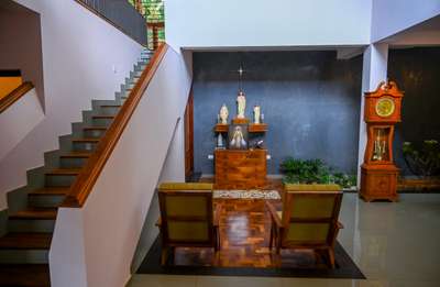 Prayer Room, Staircase Designs by Contractor Anoop EC, Kottayam | Kolo
