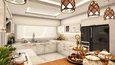 Storage, Lighting, Ceiling, Kitchen Designs by Civil Engineer EVA ARCHITECTS, Pathanamthitta | Kolo