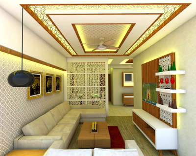 Ceiling, Lighting, Furniture, Living, Storage, Table Designs by Interior Designer salman mansoori, Indore | Kolo